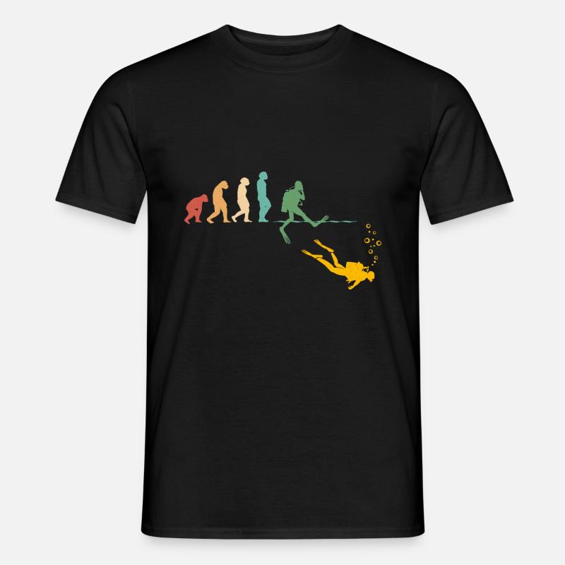 Evolution Graphic Diver Diving Scuba Diver Apnoe S - Männer T-Shirt - Schwarz