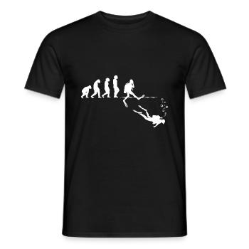 Evolution Graphic Diver Diving Scuba Diver Apnoe S - Männer T-Shirt - Schwarz - Vorne - AI Model Male 178 light (178cm)