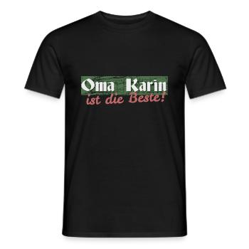 Oma Karin - Männer T-Shirt - Schwarz - Vorne - AI Model Male 178 light (178cm)