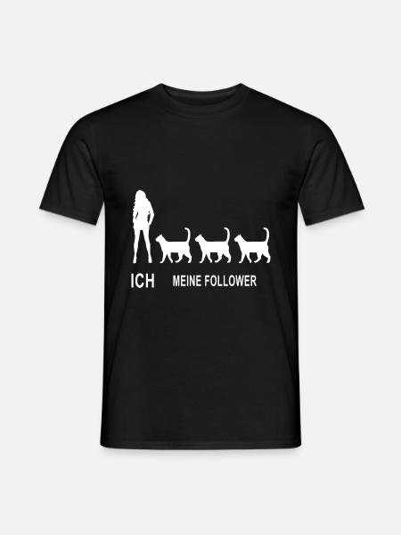 Ich und Meine Follower Katzen Frauchen katzefreund - Männer T-Shirt - Schwarz