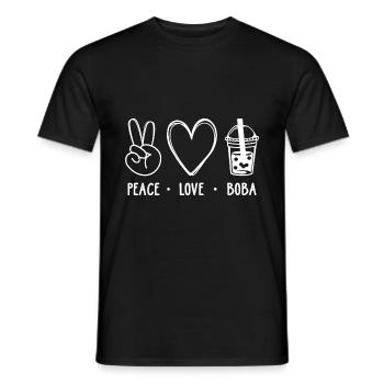 Peace Love Boba Graphic Tea Lover Tea Drinker Bubb - Männer T-Shirt - Schwarz - Vorne - AI Model Male 178 light (178cm)