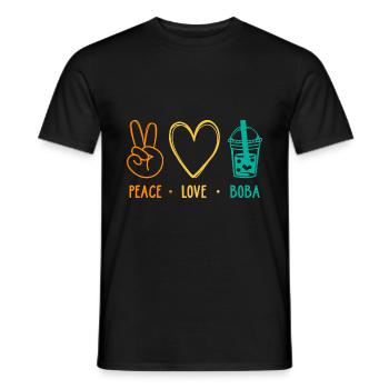 Peace Love Boba Graphic Tea Lover Tea Drinker Bubb - Männer T-Shirt - Schwarz - Vorne - AI Model Male 178 light (178cm)