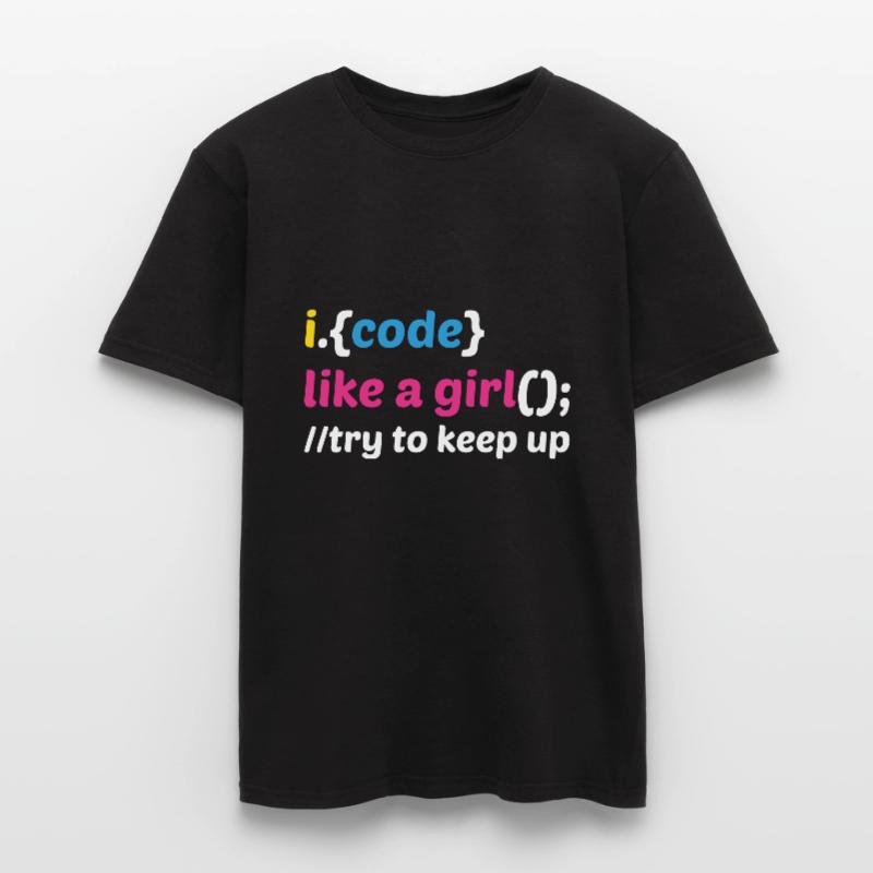 Code Like A Girl Coder Programmer Software Develop Männer T-Shirt