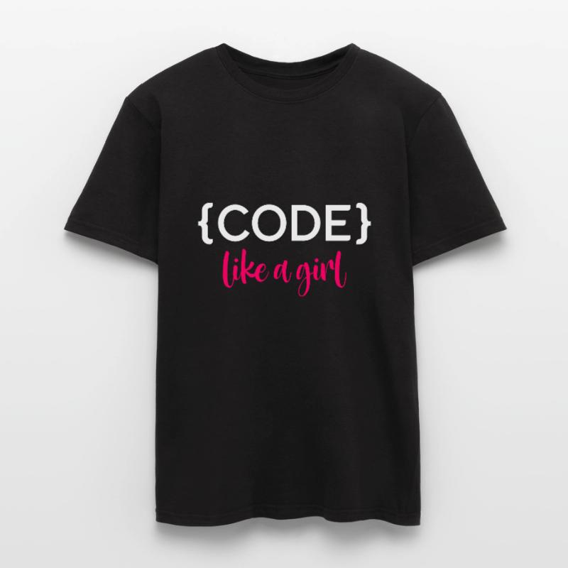 Code Like A Girl Programming Coder Computer Geek D Männer T-Shirt