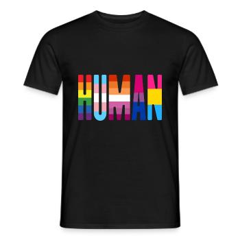 Human Pride Lgbtq Rainbow Transgender Bisexual Lov - Männer T-Shirt - Schwarz - Vorne - AI Model Male 178 light (178cm)