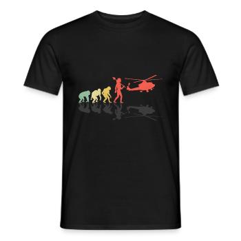 Retro Evolution Hubschrauber Flieger Pilot Chopper H - Männer T-Shirt - Schwarz - Vorne - AI Model Male 178 light (178cm)