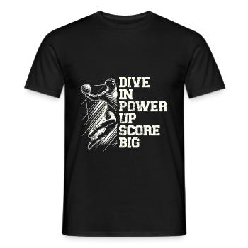 Tauchen Sie ein in Power Up Score Großer Handball Sportler - Männer T-Shirt - Schwarz - Vorne - AI Model Male 178 light (178cm)