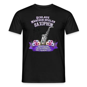 Saxophon Instrument Spruch Mädchen Musik - Männer T-Shirt - Schwarz - Vorne - AI Model Male 178 light (178cm)