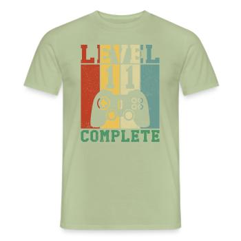 11 Geburtstag Level 11 complete - Männer T-Shirt - Sage - Vorne - AI Model Male 178 light (178cm)