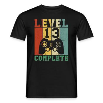 13 Birthday Level 13 complete - Men's T-Shirt - black - Front - AI Model Male 178 light (178cm)