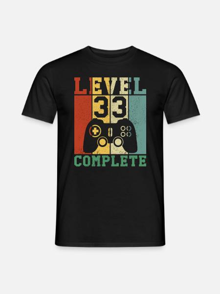33 Geburtstag Level 33 complete - Männer T-Shirt - Schwarz