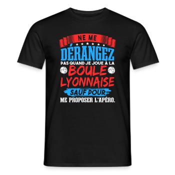 Boule Lyonnaise Bouliste - T-shirt homme - noir - Devant - AI Model Male 178 light (178cm)