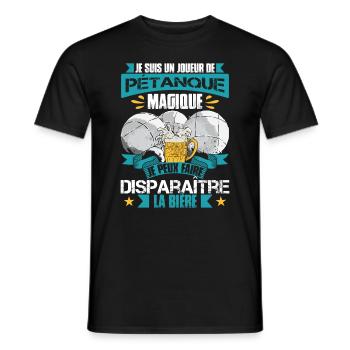 Pétanqueur Humour Boccia Bouliste - T-shirt homme - noir - Devant - AI Model Male 178 light (178cm)