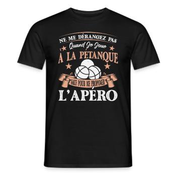 Pétanque Accessoire Boccia Cadeau - T-shirt homme - noir - Devant - AI Model Male 178 light (178cm)