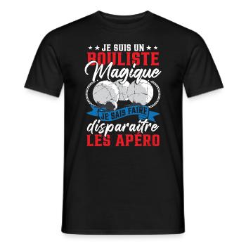 Cadeau Humoristique Pétanque Boccia Pétanque - T-shirt homme - noir - Devant - AI Model Male 178 light (178cm)