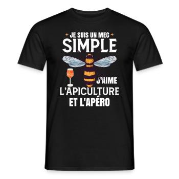 Apiculture Et L'Apéro - T-shirt homme - noir - Devant - AI Model Male 178 light (178cm)