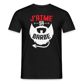 J'aime Sa Barbe - T-shirt homme - noir - Devant - AI Model Male 178 light (178cm)