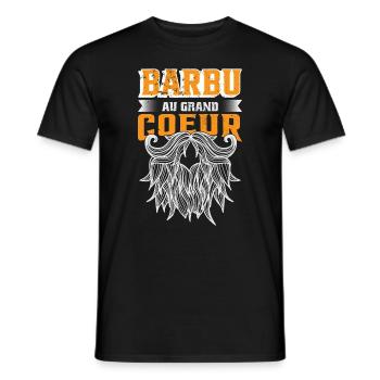 Barbu Au Grand Coeur - T-shirt homme - noir - Devant - AI Model Male 178 light (178cm)
