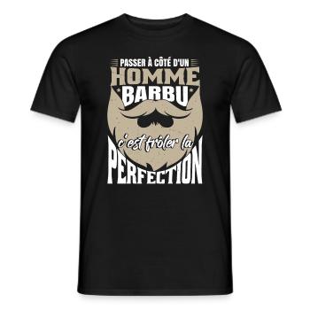 Homme | Papa Barbu | Barbe - T-shirt homme - noir - Devant - AI Model Male 178 light (178cm)