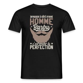 Barbe | Hommes | Papa | Papy - T-shirt homme - noir - Devant - AI Model Male 178 light (178cm)