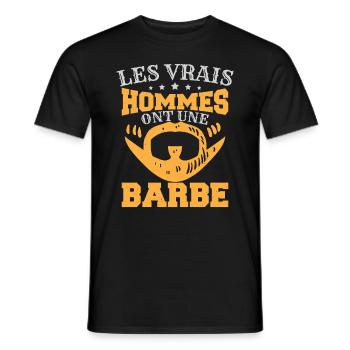 Hommes Ont Une Barbe - T-shirt homme - noir - Devant - AI Model Male 178 light (178cm)