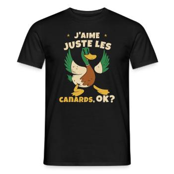J'aime Juste Les Canards - T-shirt homme - noir - Devant - AI Model Male 178 light (178cm)