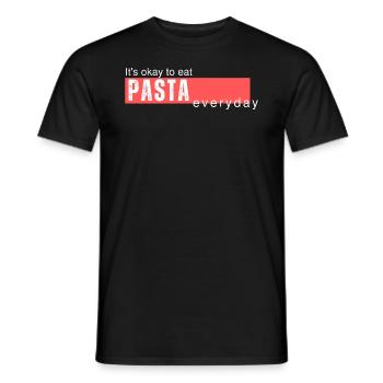 It's okay to eat Pasta everyday. Lustiger Spruch - Männer T-Shirt - Schwarz - Vorne - AI Model Male 178 light (178cm)