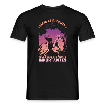 Retraite Chasseur - T-shirt homme - noir - Devant - AI Model Male 178 light (178cm)