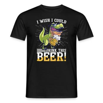 Beer T-Rex Funny Dinosaur - Men's T-Shirt - black - Front - AI Model Male 178 light (178cm)