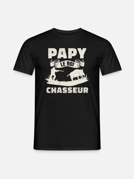 Papy Le Roi Chasseur - T-shirt homme - noir