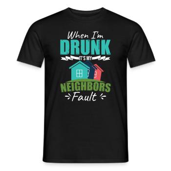Drôle de voisin ivre Quartier - T-shirt homme - noir - Devant - AI Model Male 178 light (178cm)