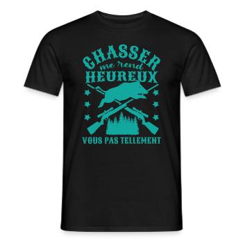Chasse Sanglier Humour - T-shirt homme - noir - Devant - AI Model Male 178 light (178cm)