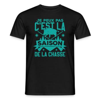 C'est La Saison De La Chasse - T-shirt homme - noir - Devant - AI Model Male 178 light (178cm)