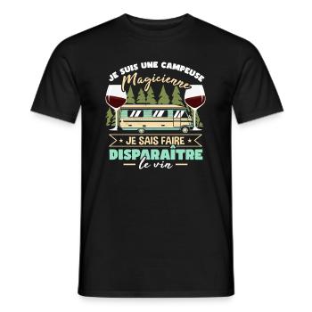 Camper Campeuse Camping-Car - T-shirt homme - noir - Devant - AI Model Male 178 light (178cm)