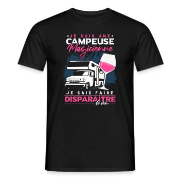 Je Suis Une Campeuse Magicienne - T-shirt homme - noir - Devant - AI Model Male 178 light (178cm)