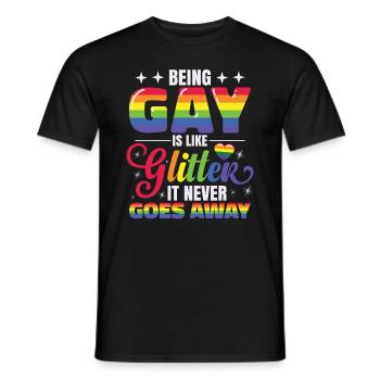 Schwul sein | LGBT-| Regenbogenfarbe | Pride-Monat - Männer T-Shirt - Schwarz - Vorne - AI Model Male 178 light (178cm)