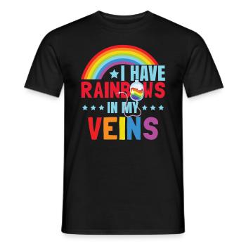 Ich habe Regenbögen in meinen Adern - Männer T-Shirt - Schwarz - Vorne - AI Model Male 178 light (178cm)