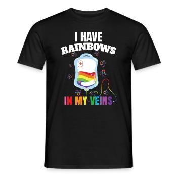 Lustige LGBTQ Regenbogen Pride Schwule Lesbe - Männer T-Shirt - Schwarz - Vorne - AI Model Male 178 light (178cm)