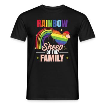 Regenbogenschafe - Männer T-Shirt - Schwarz - Vorne - AI Model Male 178 light (178cm)