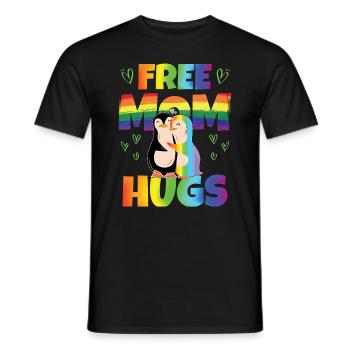 Kostenlose Mama-Umarmungen | Pride Month | LGBT - Männer T-Shirt - Schwarz - Vorne - AI Model Male 178 light (178cm)