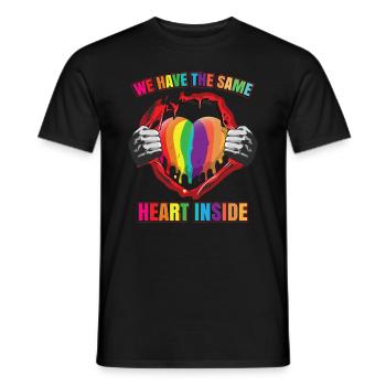 Wir haben das gleiche Herz im Inneren - Männer T-Shirt - Schwarz - Vorne - AI Model Male 178 light (178cm)