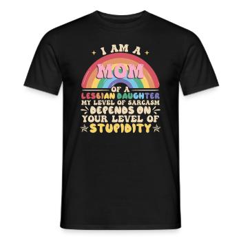 I Am A Mom Of A Lesbian Daughter - Men's T-Shirt - black - Front - AI Model Male 178 light (178cm)