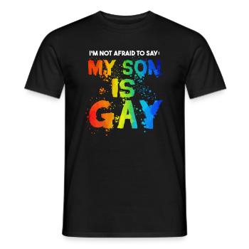 Mein Sohn ist schwul - Männer T-Shirt - Schwarz - Vorne - AI Model Male 178 light (178cm)