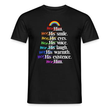 Lesbian Pride LGBT Lesbian Couple Rainbow Flag - T-shirt homme - noir - Devant - AI Model Male 178 light (178cm)