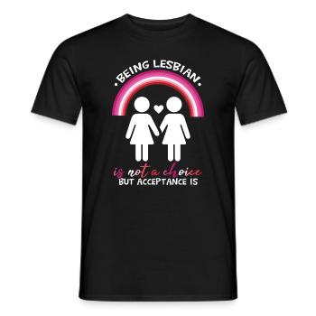 Lesbian Quote LGBT Pride Lesbian Rainbow Flag - Men's T-Shirt - black - Front - AI Model Male 178 light (178cm)