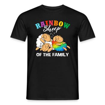 Rainnbow Schaf LGBTQ - Männer T-Shirt - Schwarz - Vorne - AI Model Male 178 light (178cm)