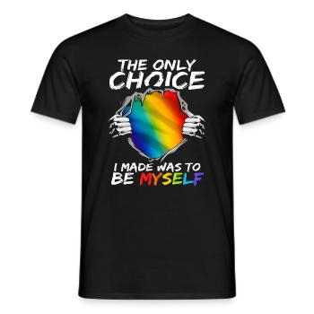 LGBT Heart Rainbow Colors Pride Month - Men's T-Shirt - black - Front - AI Model Male 178 light (178cm)
