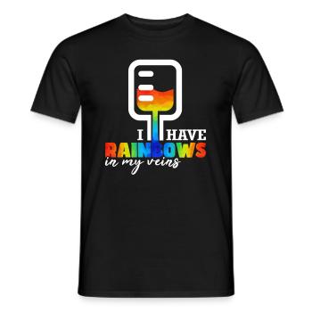 Ich habe Regenbogen in meinen Adern - Männer T-Shirt - Schwarz - Vorne - AI Model Male 178 light (178cm)