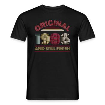 Millésime 1986 - T-shirt homme - noir - Devant - AI Model Male 178 light (178cm)