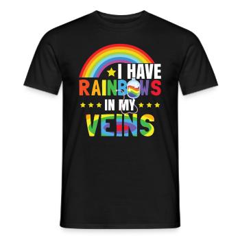 J’ai des raibows dans les veines - T-shirt homme - noir - Devant - AI Model Male 178 light (178cm)